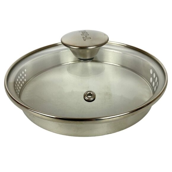 T-Fal Tempered Glass Pot Lid Vented Strainer Stainless Steel Handle 7" Diameter - Picture 3 of 7
